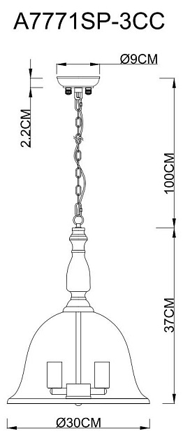 Подвесная люстра Arte Lamp Bell A7771SP-3CC фото 6