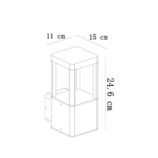 Уличный настенный светодиодный светильник Arte Lamp Pherkad A2726AL-1BK 1