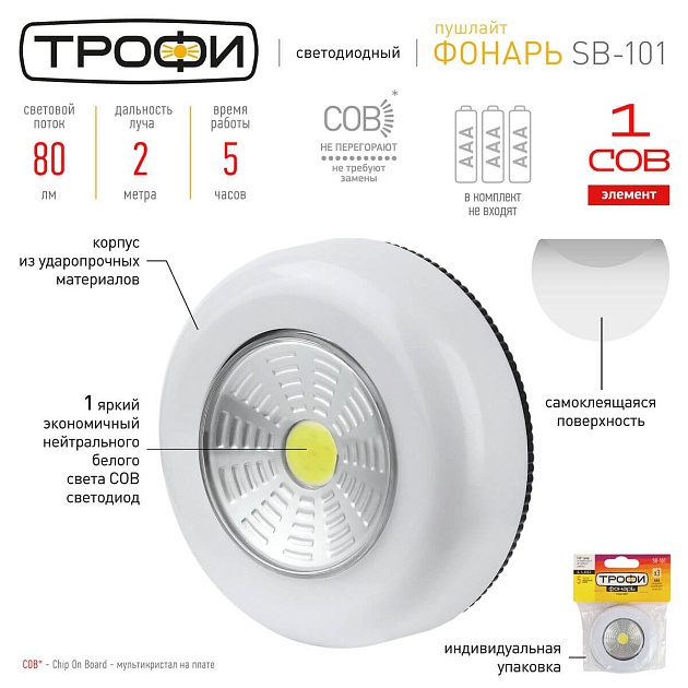 Настенный светодиодный светильник ЭРА Трофи SB-101 Б0052747 изображение 3 Настенный светодиодный светильник ЭРА Трофи SB-101 Б0052747 Фото № 3
