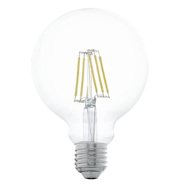 Лампа светодиодная филаментная Eglo E27 6W 2700К прозрачная 11503 фото 