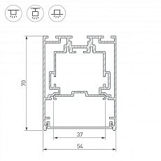 Профиль Arlight S2-Line-5470-2500 Seamless Anod 029440 1