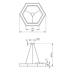 Подвесной светодиодный cветильник Geometria ЭРА Hexagon SPO-124-B-40K-051 51Вт 4000К черный Б0050557 1