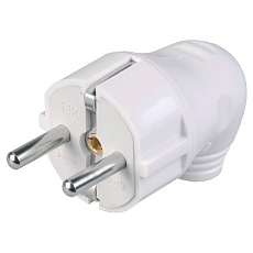 Вилка разборная угловая ВПу11-01-Ст с заземляющим контактом 16А белая IEK EVP11-16-01-K01