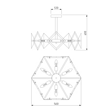 Потолочная люстра Eurosvet Origami 60121/6 латунь Smart 2