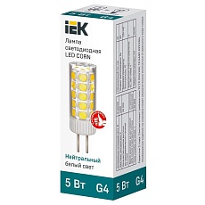 Лампа светодиодная IEK G4 5W 4000K прозрачная LLE-CORN-5-012-40-G4 1