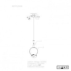 Подвесной светильник iLamp Cento 9571P/1-D300 BR-WH 1