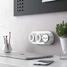 Выключатель двухклавишный на 4 положения Werkel Vintage белый матовый/хром W5822050 4690389183157 3