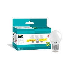 Лампа светодиодная IEK E27 7W 4000K матовая LLE-G45-07-230-40-E27-3