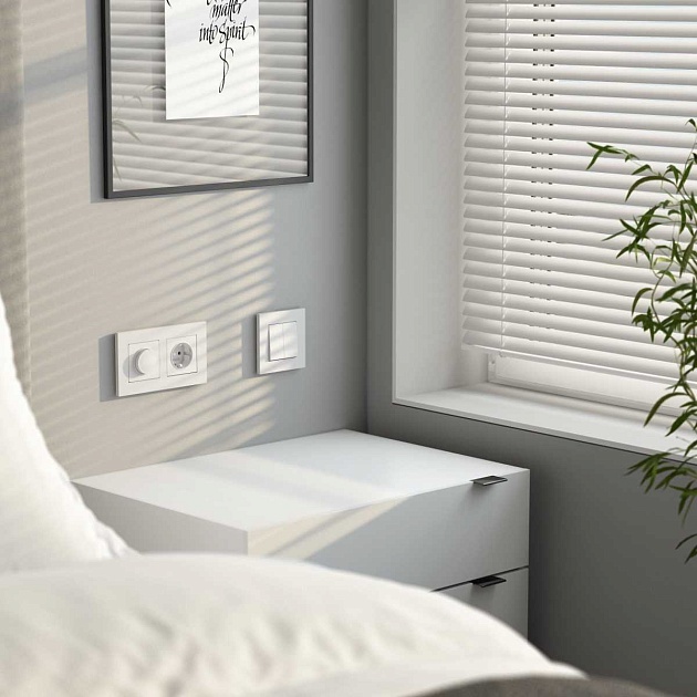 Выключатель двухклавишный с самовозвратом Werkel белый матовый W1122461 4690389192364 Фото № 2