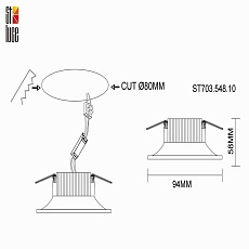 Встраиваемый светодиодный светильник ST Luce ST703.548.10 1