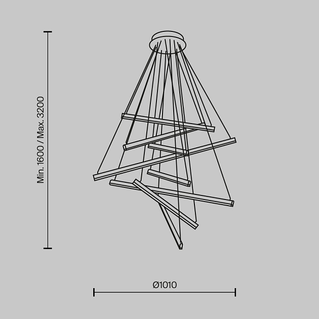 Подвесной светодиодный светильник Maytoni Line MOD016PL-L96GK Фото № 5