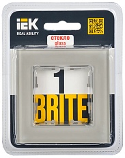 Рамка 1-постовая IEK Brite РУ-1-2-БрД дымчатая BR-M12-G-K30 1