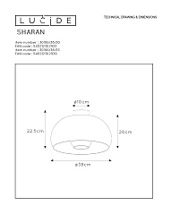 Потолочный светильник Lucide Sharan 30186/38/33 1