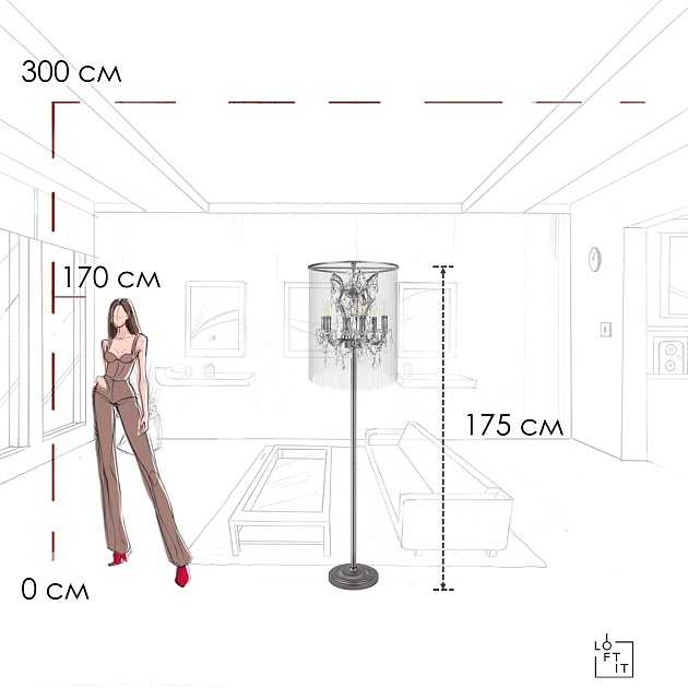 Торшер LOFT IT Vaille Crystal 10450F изображение 2 Торшер LOFT IT Vaille Crystal 10450F Фото № 2