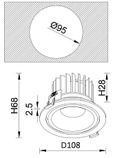 Встраиваемый светодиодный светильник Crystal Lux CLT 005C108 WH 2