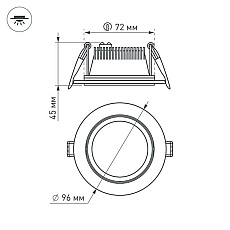 Встраиваемый светодиодный светильник Arlight LT-R96WH 6W Day White 014928  3