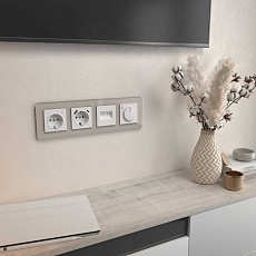 Рамка Werkel Elite на 4 поста дымчатый W0042417 4690389180798 2