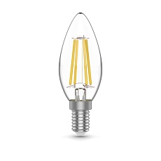 Лампа светодиодная филаментная Gauss E14 4,5W 2700К прозрачная 1031115