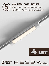 Встраиваемая однофазная трековая система Hesby Lighting Skylite №1 со светильниками HSBL_kompl_S001_VI4W3K 2