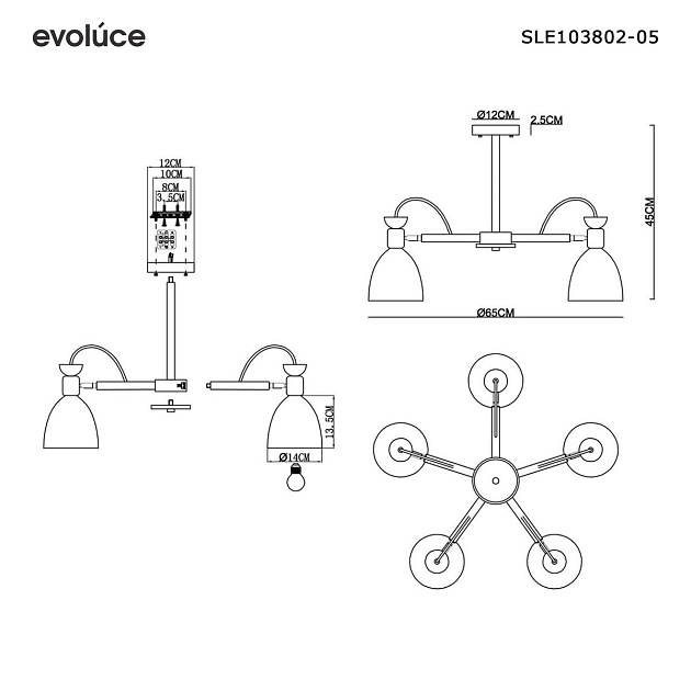 Потолочная люстра Evoluce Balcamo SLE103802-05 изображение 2 Потолочная люстра Evoluce Balcamo SLE103802-05 Фото № 2