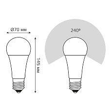 Лампа светодиодная Gauss E27 30W 3000K матовая 73219 3