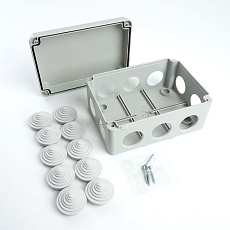 Коробка разветвительная Stekker EBX10-310-55, 150*110*70мм,10 вводов, IP55, светло-серая (GE41242) 39999 4