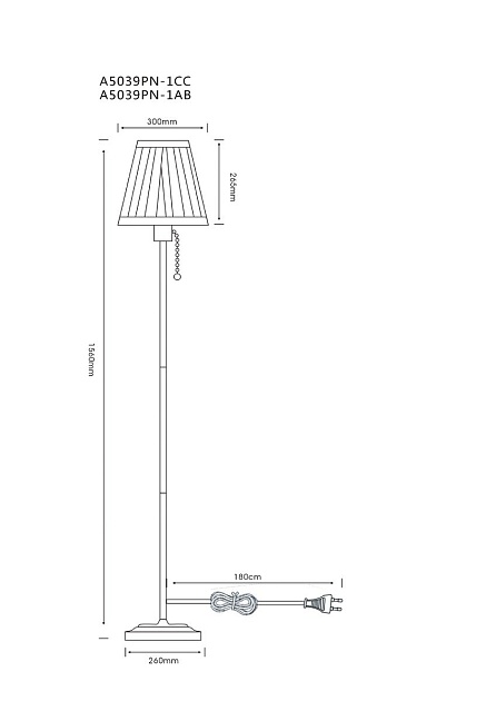 Торшер Arte Lamp Marriot A5039PN-1CC Фото № 2