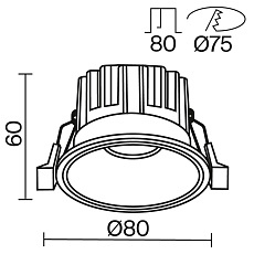 Встраиваемый светодиодный светильник Maytoni Round DL058-12W4K-W 5