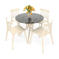 Обеденная группа Sheffilton SHT-DS243 дымчатый/бежевый 7751859101