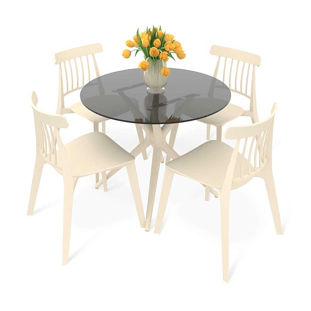 Обеденная группа Sheffilton SHT-DS243 дымчатый/бежевый 7751859101 изображение 1 Обеденная группа Sheffilton SHT-DS243 дымчатый/бежевый 7751859101 Фото № 1