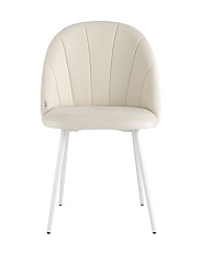 Кухонный стул Stool Group Логан велюр молочный белые ножки AV 413-Cmil-02 2