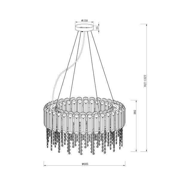 Подвесная люстра Maytoni Hail MOD097PL-08CH Фото № 3