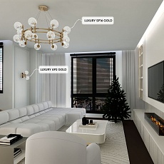 Подвесная люстра Crystal Lux Luxury SP16 Gold 3