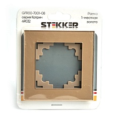 Рамка 1-постовая Stekker Катрин золото GFR00-7001-08 49032 2