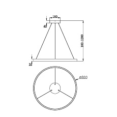 Подвесной светодиодный светильник Maytoni Rim MOD058PL-L42WK 1