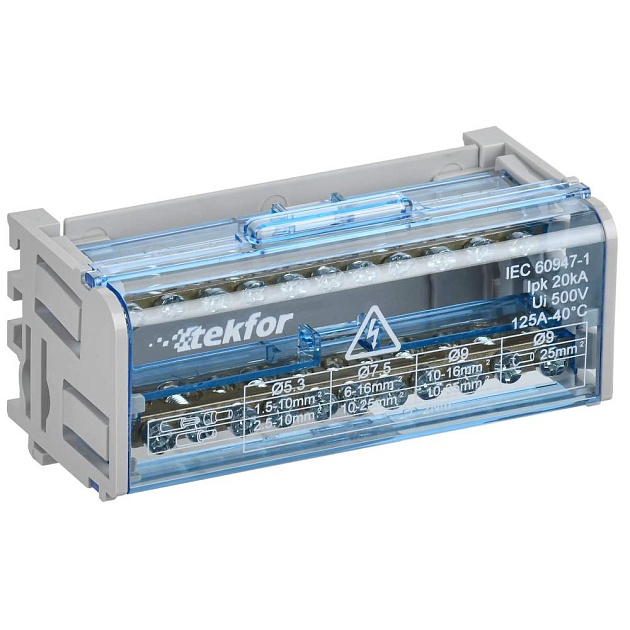 TEKFOR Шины на DIN-рейку (кросс-модуль) ШНК 2х11 L+PEN IEK TF-DN10-2-11-050 Фото № 1