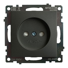 Розетка 2P Stekker Катрин со шторками графит GLS10-7109-06 49420