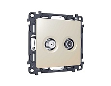 Комплект механизма розетки TV оконечной + SAT 5-862MHz 3.5dB/950-2150MHz 3.5dB Ambrella Volt ALFA Бежевый матовый QUANT (AP3333, VM217) MA333310
