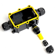 Коробка распределительная Stekker LD523 водонепроницаемая на 3 выхода, 450V, 140х78х36, черный 49121 4