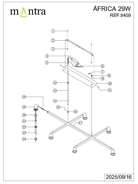 Подвесная люстра Mantra Africa 9409 изображение 7 Подвесная люстра Mantra Africa 9409 Фото № 7
