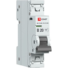 Автоматический выключатель 1P 20А (B) 6кА ВА 47-63N EKF PROxima M636120B