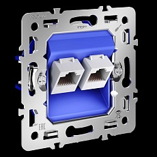 Механизм розетки компьютерной двойной RJ45+RJ45 кат.6, S70 Voltum VLS0602M