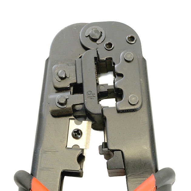 Кримпер STEKKER CTLS007 для обжима RJ разъемов RJ-45 (8P8C), RJ-12 (6P6C) и RJ-11 (6P4C и 6P2C), черный, красный Фото № 1