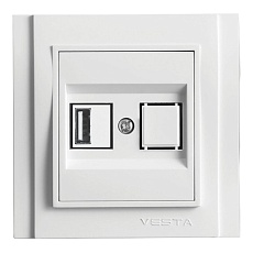 Розетка USB Vesta-Electric Verona белый FRZ00050301BEL