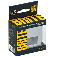 Встраиваемая светодиодная подсветка IEK Brite ПЛ20-БрА алюминий BR-FL20-K47 1