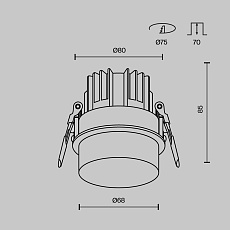 Встраиваемый светодиодный светильник Maytoni Technical Nude DL065-12W4K-W 1
