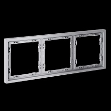 Рамка пластиковая S70 на 3 поста, (серый) Voltum VLS100316 1