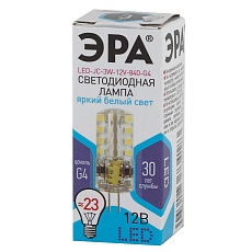 Лампа светодиодная ЭРА G4 3W 4000K прозрачная LED JC-3W-12V-840-G4 Б0033194 2