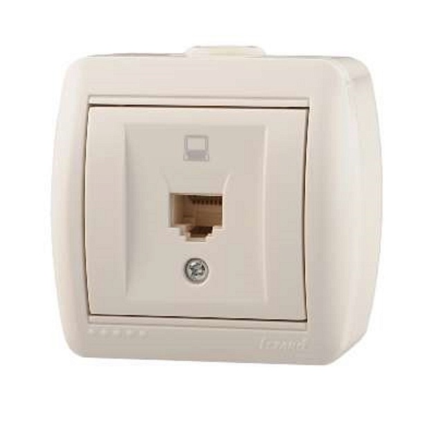 Розетка компьютерная Lezard Nata белая 710-0200-139 Фото № 1