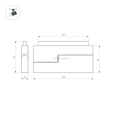 Трековый светодиодный светильник для магнитного шинопровода Arlight Mag-Orient-Flat-Fold-S230-12W Day4000 034661(1) 1